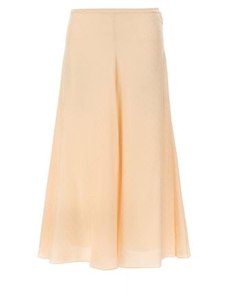 【関税&送料込】Fendi Light Pink Silk Skirt Fendi Asymmetric silk satin midi skirt Fendi