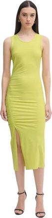 Patrizia Pepe Midi Ruched Jurk - Dames - Feestkleedjes - Groen - XS - Kleedjes