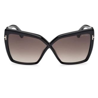 Tom Ford FIORE Smoke Gradient Butterfly Ladies Sunglasses FT1195 01B 63