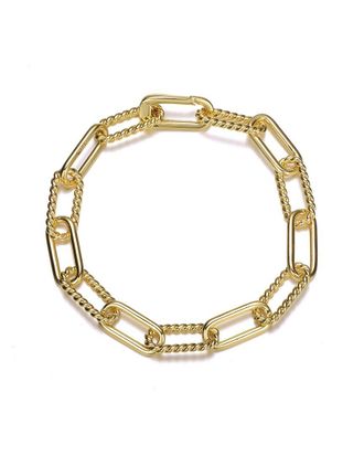 Rachel Glauber 14K Plated Cz Link Bracelet