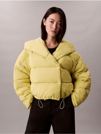 Calvin Klein Calvin Klein Womens Wrap Puffer Jacket - Yellow - L