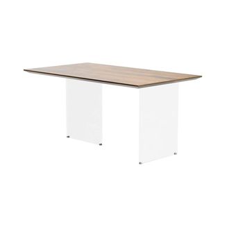 Konte Design Mesa de roble macizo nudoso y cristal 180x90 cm (veteado)
