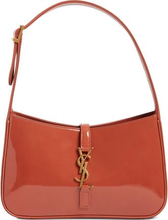 Saint Laurent Small Le 5 &agrave; 7 Patent Leather Hobo Bag in Mild Rose at Nordstrom