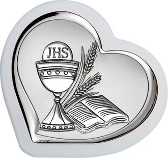 OEM Cuadro Santa Comuni&oacute;n, Recuerdo De Primera Comuni&oacute;n En Plata Con Grabado Tama&ntilde;o: 9,2x9cm Sku: Bc6542/1w