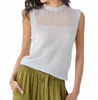 Autumn Cashmere Knit Tank With Sheer Yoke In Space