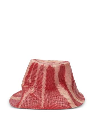 Yesey abstract-pattern woven hat - women - Other Materials - 56 - Red
