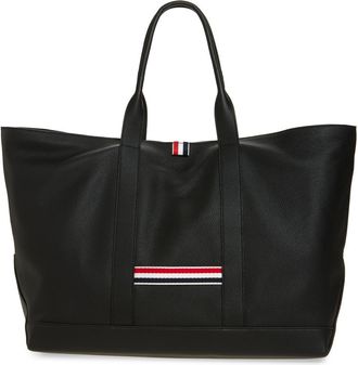 Thom Browne Medium Tool Leather Tote in Black at Nordstrom