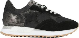 Atlantic Stars Zwarte Su&egrave;de Ster Sneakers Winter Stijl - Dames - Sneakers - Zwart - 39 EU - Su&egrave;de - Schoenen