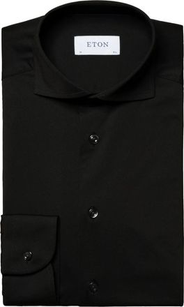 Eton M&eacute;lange Kleur Overhemd - Heren - Casual Overhemden - Zwart - S - Overhemden