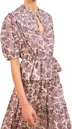 Ulla Johnson Elvie Short Sleeve Cotton Top In Meadow