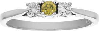 Vir Jewels 1/4 cttw 3 Stone Yellow and White Diamond Engagement Ring 14K White Gold