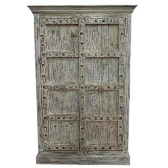 Wanderlust Deco Armario de madera acabado artesanal 120 x 46 x 170h cm