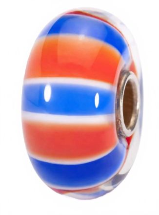Trollbeads Womens Uk Colors Glass Bead Charm In Blue/ Orange