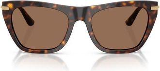 Dolce & Gabbana 55mm Square Sunglasses in Havana /Dark Brown at Nordstrom