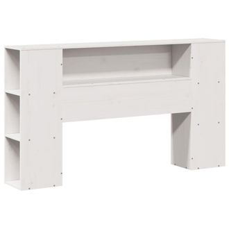 vidaXL Cabecero De Cama Almacenaje Madera Maciza Pino Blanco 120 Cm Vidaxl