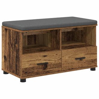 vidaXL Banco De Entrada Con Coj&iacute;n Madera Vieja 80 X 38 X 46 Cm Vidaxl