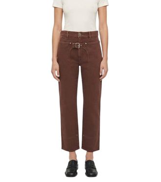 Stella McCartney Brown Straight High Rise Jeans