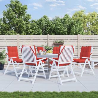 vidaXL Cojines Para Silla Con Respaldo Bajo 6 Uds Tela Oxford Rojo Vidaxl