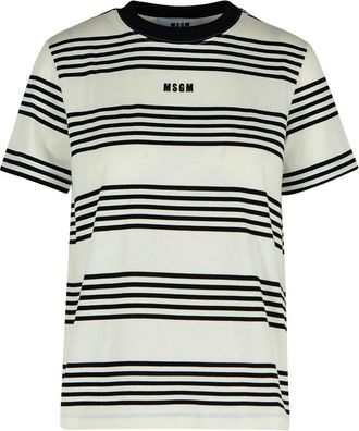 Msgm Ivory Cotton T-Shirt
