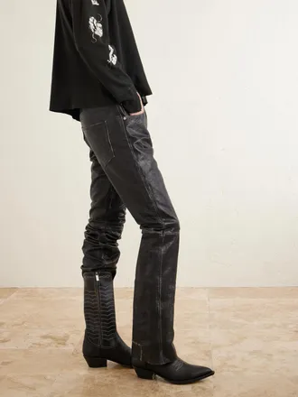 Enfants Riches Deprimes Split Ends Embroidered Leather Boots