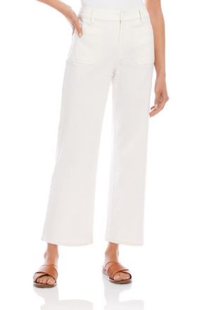 Karen Kane Lauren Patch Pocket Crop Wide Leg Pants in Off White at Nordstrom, Size 14