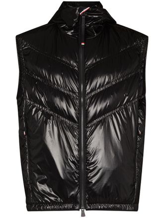 Moncler chevron-quilted padded gilet - men - Polyamide/Polyamide/Down/Feather - 3 - Black
