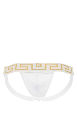Versace Mens White Stretch Cotton Jockstrap Whitegreekgold Co Ea Intimo Underwear