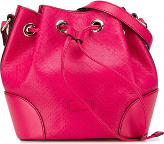 Gucci Pre-owned Womens Print Bucket Bag - Poppy Leather - One Size