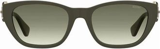 Moschino Womens Moschino Buckle Arms Matte Dark Green Sunglasses - Size: ONE size