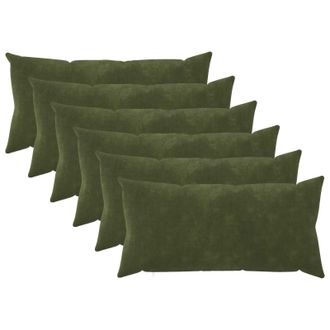 vidaXL Cuscino 6 Pz Heerlen Verde 40 X 80 Cm Fleece In Microfibra Vidaxl