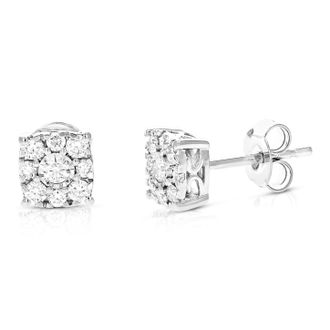 Vir Jewels 1/2 cttw Lab Grown Diamond Composite Earrings in Sterling Silver With Push Backs For Women