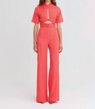 Matthew Bruch Belted Pleated Trouser In Persimmon