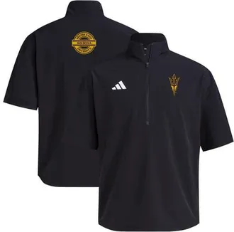 adidas Mens adidas Black Arizona State Sun Devils 2024 Half-Zip Short Sleeve Training Jacket at Nordstrom, Size Small