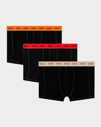 Diesel Men & apos;s Damien Logo Waistband 3-Pack Boxer Briefs