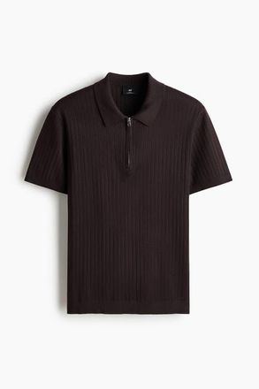 H&M Slim Fit Polo Shirt in Dark Brown at Nordstrom, Size Xx-Large