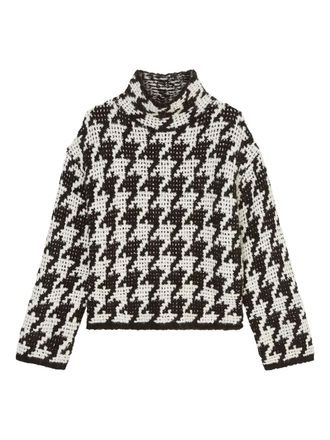 Marc O'Polo Coltrui met pied-de-poule print - Zwart