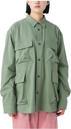 Snow Peak Takibi Herringbone Shirt Jacket - Heren - Zomerjassen - Groen - S - Katoen - Jassen