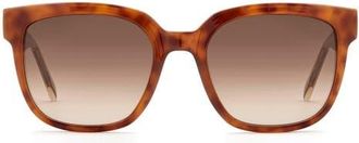 Fossil 54mm Gradient Square Sunglasses in Light Havana/Brown Sf at Nordstrom