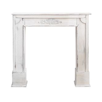 Mobili Rebecca Mobili Rebecca - Rebecca Mobili Marco Chimenea Madera Gris Estilo Decapado 100x105x21