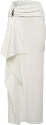 CHRISTOPHER ESBER Crystal Pendant Cascade Rok - Dames - Maxi Rokken - Wit - S - Polyester - Rokken