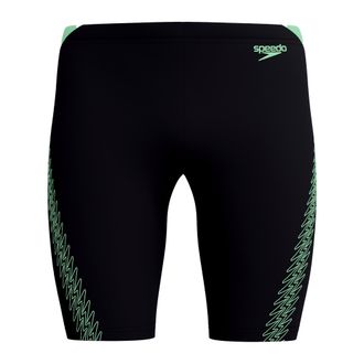 Speedo Heren Hyperboom Splice Stripe Logo Jammer Shorts (Zwart/Groen)