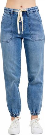 Judy Blue High Waist Denim Jogger Jeans In Medium Wash