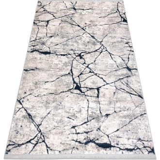 RugsX Tappeto moderno rebec frange51184A Marmo - due livelli di pile crema / blu scuro beige 80x150 cm