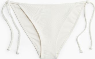 H&M Tie-Tanga Bikinihose - Cremefarben