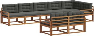 vidaXL Conjunto De Sof&aacute;s De Exterior 8 Uds. Natural Y Antracita Vidaxl