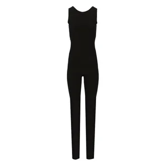Norma Kamali Jumpsuits & Playsuits, Dames, Zwart, M, Polyester, One-Piece met gekruiste bandjes op de rug