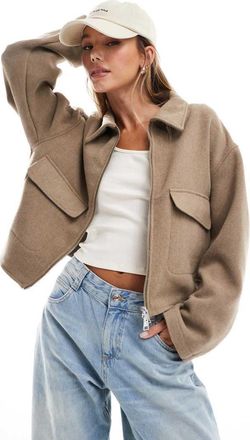 Asos Giacca bomber elegante minimal color avena-Neutro