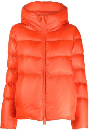 Herno Globe padded bomber jacket - women - Polyamide/Polyamide/Feather Down - 46 - Orange