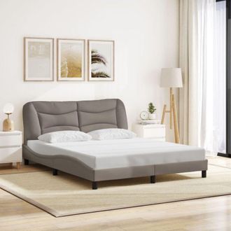 vidaXL Cama Sin Colch&oacute;n Tela Gris Taupe 160x200 Cm Vidaxl