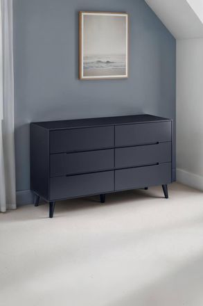 Julian Bowen Alicia 6 Drawer Wide Chest in Black